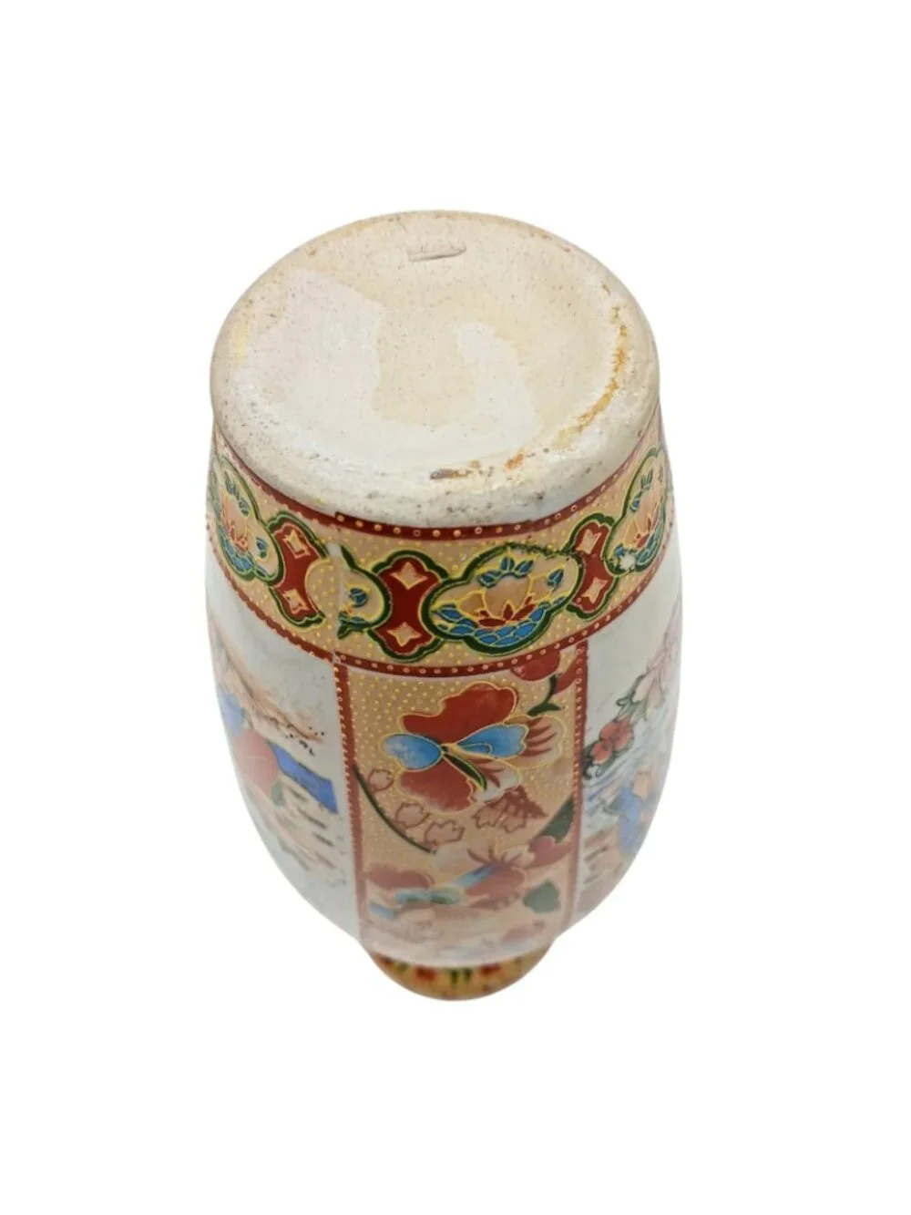 Japanese Satsuma Vase Geisha Scenic Floral Gold Gilt Pottery 10